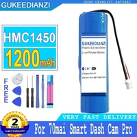 GUKEEDIANZI 1200mAh Li-ion Battery For 70mai 70 mai Smart Dash Cam Pro ,Midrive D02 HMC1450 Replacement Batterie 3-wire Plug 14