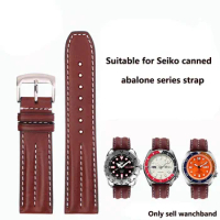 Hand Made Vintage Genuine Leather Watch Strap Suitable For Seiko Canned Abalone Omega Super Seahorse Watch Band 22mm