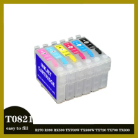 T0821 821 82n refillable ink cartridge compatible for epson R270 R290 R295 R390 RX590 RX610 RX615 RX690 printer