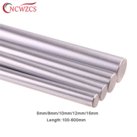 1Pcs OD 6 8 10 12 16mm Linear Shaft Rail 100 200 300 500mm Cylinder Chrome Plated Smooth Linear Rods Axis 3D Printer CNC Part