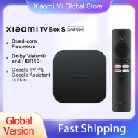 Global Version Xiaomi Mi TV Box S 2nd Gen 4K Ultra-HD Quad-core Processor Wireless WiFi 2.4G/5G Google Assistant Media Player