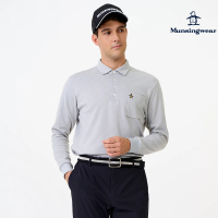 Munsingwear 企鵝牌 男款灰色日本製 簡約舒適金企鵝長袖POLO衫 MGWT21A3