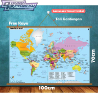 PAJANGAN DINDING PETA DUNIA UKURAN BESAR