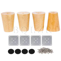 BQLZR 8Pcs Height 8cm Solid Wood Furniture Legs Protetor Sofa Bed Cabinet Table and Chair Replacement Feet Cone Shaped