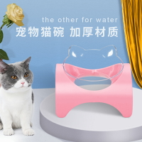 寵物貓碗斜口狗狗雙碗自動飲水貓食盆非陶瓷寵物碗狗碗貓咪用品