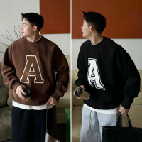 Ásweater lông cáchữ thêu xù, Ánỉ lông cáunisex nam nữ AN223 Pi Studio Áo Menswear