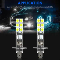 2x Kit Fog Driving Light H1-12SMD-5050 6000K Super White 55W LED Headlight Bulbs