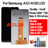 6.5" Incell Pantalla For Samsung Galaxy A12 A125 LCD With Frame Touch Screen Digitizer Assembly A12F/DSN A125F/DSN A125M LCDs