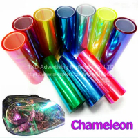 Good quality (0.3x9m/Roll) Transparent Rainbow Effect Car Light Chameleon Headlight Film Taillight Tint Film Vinyl Color Change