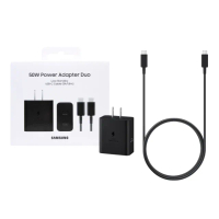 【Samsung 三星】原廠 50W 快充旅充組 雙孔Type C_內附5A/1.8m快充線(EP-T5020/台灣公司貨)