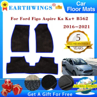 Car Floor Mats For Ford Figo Aspire Ford Ka Ka+ B562 2018 2016~2021 Carpets Cover Rugs Parts Foot Pads Auto Accessories Stickers