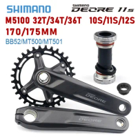 Shimano Deore FC M5100 MTB Crankset 10S 11S Mountain Bike Sprocket 175 170mm 32T Cranksets Bicycle Bottom Bracket BB52 M500 M501