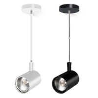 Sanmusion led spot lamp 220v led spotlights fixed stretch rod mounted ceiling indoor showroom piture lamps foldable downlights