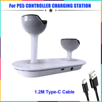 Dual Controller Charger For PS5 Charging Dock Station Wine Glass Designed For Playstation 5 Controller Charging Dock USB C Cable