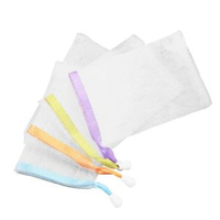 A38- (5個)雙層加厚肥皂起泡袋 皂袋/ 起泡袋/ 肥皂袋/手工皂起泡網 9x15cm(抽繩顏色隨機)