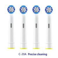 【日本代購】4 件裝 X 2 組 = 8 件裝 3D Oral B 牙刷頭 適用於博朗 Oral B 刷頭配件 Oral B 牙刷頭 Oral B 口腔清潔刷頭