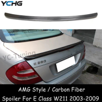 W211 AMG Style FRP / Carbon Fiber Rear Trunk Spoiler For Mercedes E Class E200 E220 E320 E400 E300 2003-2009 Car accessories