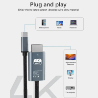 Kabel HDMI Jenis C, Resolusi Tinggi 4K 60HZ, Panjang 2M, Serasi dengan TV HD Jenis C, Video HDMI, Se