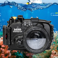 Seafrogs 130ft/40m Waterproof Underwater Housing Camera Diving Housing for Sony A6000 A6300 A6500 A6400 16-50mm Bag Case Cover