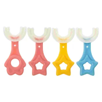 4 Pcs Toddlers Toothbrush Manual U-shaped Toothbrushes for Children Clean Mouth Care Silica Gel Kid