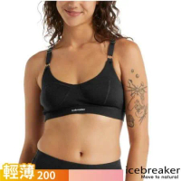 【紐西蘭 Icebreaker】女 100%美麗諾羊毛 Queens 後扣式內衣-JN200/IB0A59HR-001黑