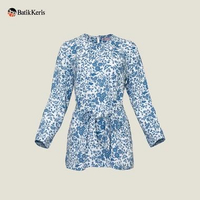 Batik Keris Tunik Batik Lengan Panjang Motif Keris Sekaran S