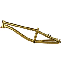 titanium BMX bike frame gold color Titanium BMX bicycle frame disc brake ti BMX bike frames OEM