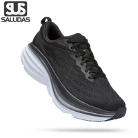 SALUDAS Bondi 8 Original Men Sneakers Women Road Running Shoes Outdoor Light Thick-Soled Elastic Unisex Marathon Jogging Shoes