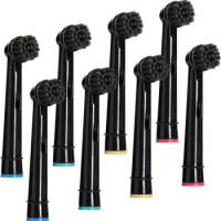 Toothbrush Heads Compatible with Oral-B Electric Toothbrush, Charcoal Bristles (Pack of 8)