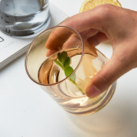威士忌酒杯ins風北歐玻璃小酒杯個性創意香檳酒杯圓形金邊杯子