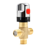 3-Way Brass Brass Pipe Thermostatic Mixing Valve Thermostat Faucet Mixer Valve Bathroom Water Temperature Control Faucet