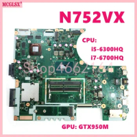 N752VX With i5-6300HQ i7-6700HQ CPU GTX950M-V2G GPU Notebook Mainboard For ASUS Vivobook N752V N752VX N752VW Laptop Motherboard