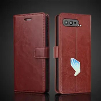 Card Holder Cover Leather Case for ASUS ROG Phone 5 5s I005DA I005DB Zs676KS ZS673KS Flip Cover Retro Wallet Case Fundas Coque