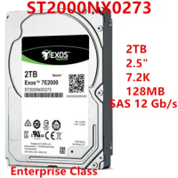 New Original HDD For Seagate Brand 2TB 2.5" 7.2K SAS 12 Gb/s 128MB For Internal HDD For Enterprise Class HDD For ST2000NX0273