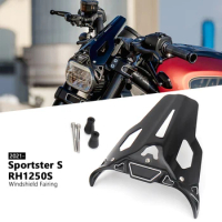 New Motorcycle Accessories Windshield Fairing Screen Windscreen Black PC For Sportster S 2021 2022 2023 For SPORTSTER S RH1250S