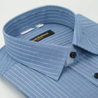 金安德森 藍色漸層線條窄版長袖襯衫
