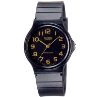 CASIO 超輕薄感指針錶(MQ-24-1B2)-黑x金色數字
