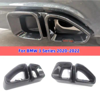 Tail Throat Pipe Trim Cover For BMW 3 Series G20 G28 2020-2022 Lengthen Car Muffler Exhaust Pipe Outlet Cover Sticker