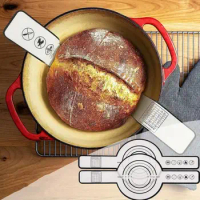 2 Pcs Silicone Bread Sling for Dutch Oven Non-stick Reusable Baking Mat with Long Straps Heat Resistant Pot Holder
