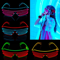 LED Luminous Glasses EL Wire Glowing Sunglasses Neon Flashing Light Halloween Decoration Festival Bar Party Costumes Props