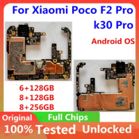 Original Unlocked for Xiaomi Poco F2 Pro Motherboard 128GB 256GB For Xiaomi K30 Pro Mianboard Full Chips Working Logic board
