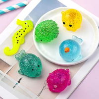 Gold-Dust Spongy Squishy Mochi Fidget Toys Kawaii Animal Stress Ball Cute Fun Soft Sensory Antistress Squeeze Toys For Children