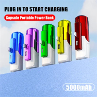5000mAh Capsule Mini Power Bank For iPhone Samsung Xiaomi OPPO Backup Powerbank External Battery Portable Charger Mini PoverBank