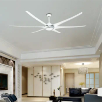 100 Inch Home Decorative Big Size Energy Saving Low Power Consumption Remote Control HVLS Large Air Flow DC White Ceiling Fan