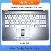 MEIARROW New/org For Asus VivoBook S15-S5300U/F S530 S530U S5300U S5300F Y5100U Palmrest EUR Nordic Keyboard upper cover,Gray