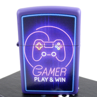 【Zippo】美系~Gamer-霓虹燈搖桿圖案設計打火機