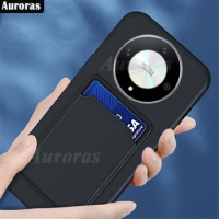 Auroras For Honor X9b Case With Insertable Card Slot Wallet Silicone Soft Shell For Honor X9a X6A X5 Plus Shockproof Back Cover