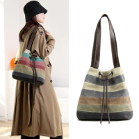 2024 New Canvas Female Top-Handle Bag Women coach bag patchwork Shoulder Bag Vintage Ladies Tote Handbags purse