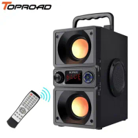 TOPROAD Bluetooth Speaker 30W Portable Wireless Stereo Double Bass Subwoofer Big Power Speakers Support Remote Control FM Radio
