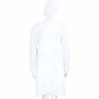 SEE BY CHLOE 簍空雕花飾有機棉抽繩綁帶白色連身裙 洋裝